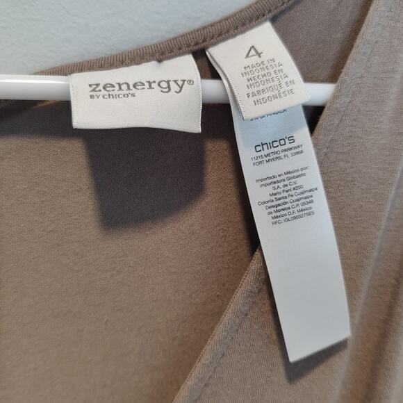 Chico's Zenergy Sz XXL (4) Tan Pippa Jumpsuit Sleeveless Stretchy One Piece - Picture 4 of 7